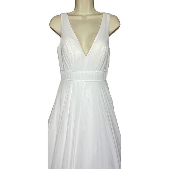 IEENA FOR MAC DUGGAL White CHIFFON LONG EVENING DRESS New With Tags Size 2 - Picture 5 of 10